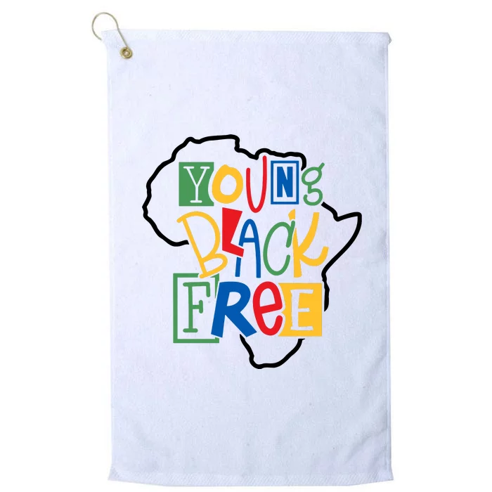 Juneteenth Young Black Free Black History Black Woman Afro Girl Platinum Collection Golf Towel