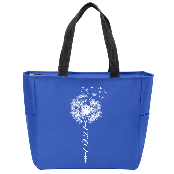 Just Year Birthday 1921 Gift Cute Dandelion Flower Breathe Cool Gift Zip Tote Bag