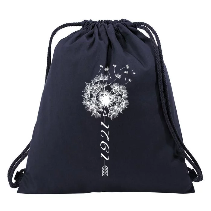 Just Year Birthday 1921 Gift Cute Dandelion Flower Breathe Cool Gift Drawstring Bag