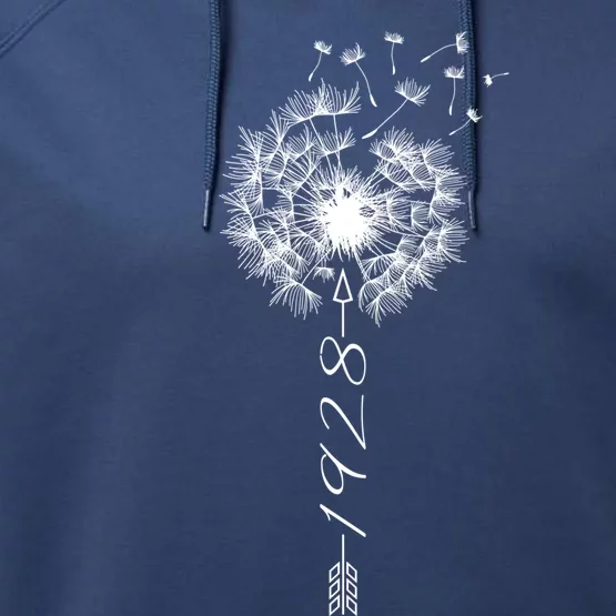 Just Year Birthday 1928 Gift Cute Dandelion Flower Breathe Cute Gift Performance Fleece Hoodie