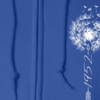 Just Year Birthday 1952 Gift Cute Dandelion Flower Breathe Gift Full Zip Hoodie