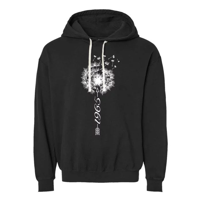 Just Year Birthday 1965 Gift Cute Dandelion Flower Breathe Gift Garment-Dyed Fleece Hoodie