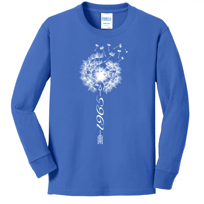 Just Year Birthday 1965 Gift Cute Dandelion Flower Breathe Gift Kids Long Sleeve Shirt