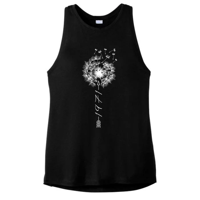 Just Year Birthday 1971 Gift Cute Dandelion Flower Breathe Gift Ladies Tri-Blend Wicking Tank