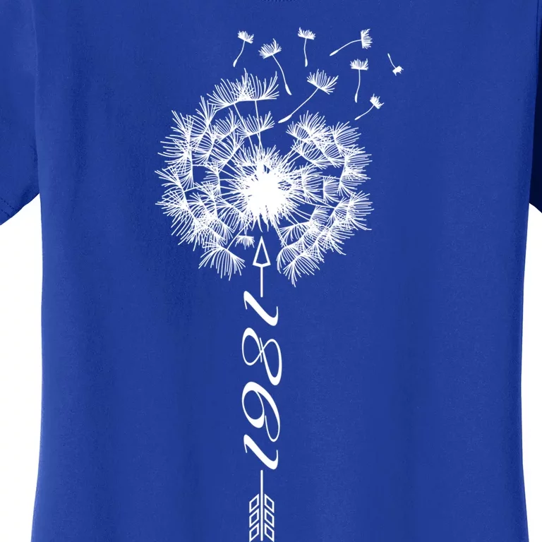 Just Year Birthday 1981 Gift Cute Dandelion Flower Breathe Cool Gift Women's T-Shirt