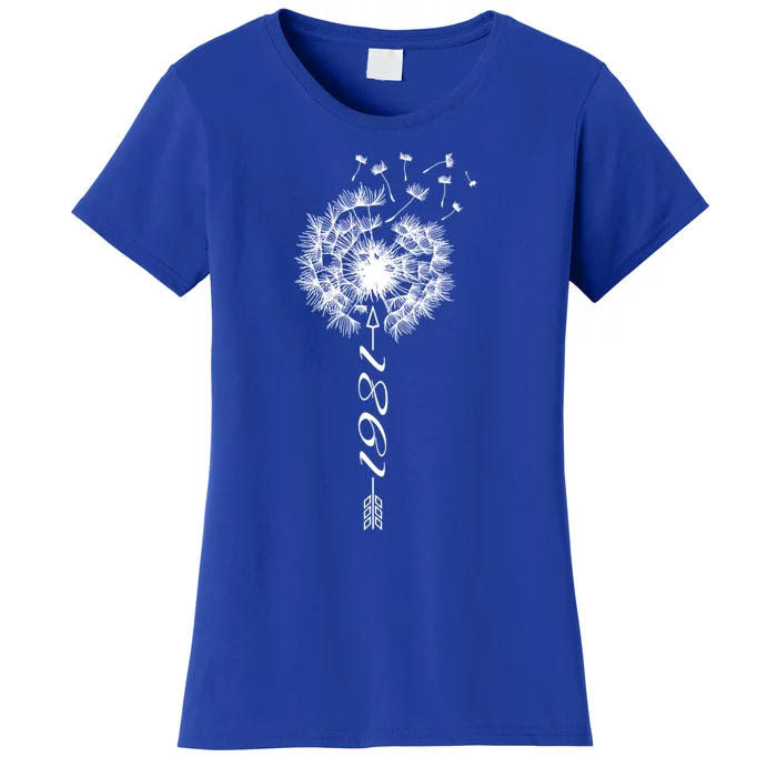 Just Year Birthday 1981 Gift Cute Dandelion Flower Breathe Cool Gift Women's T-Shirt