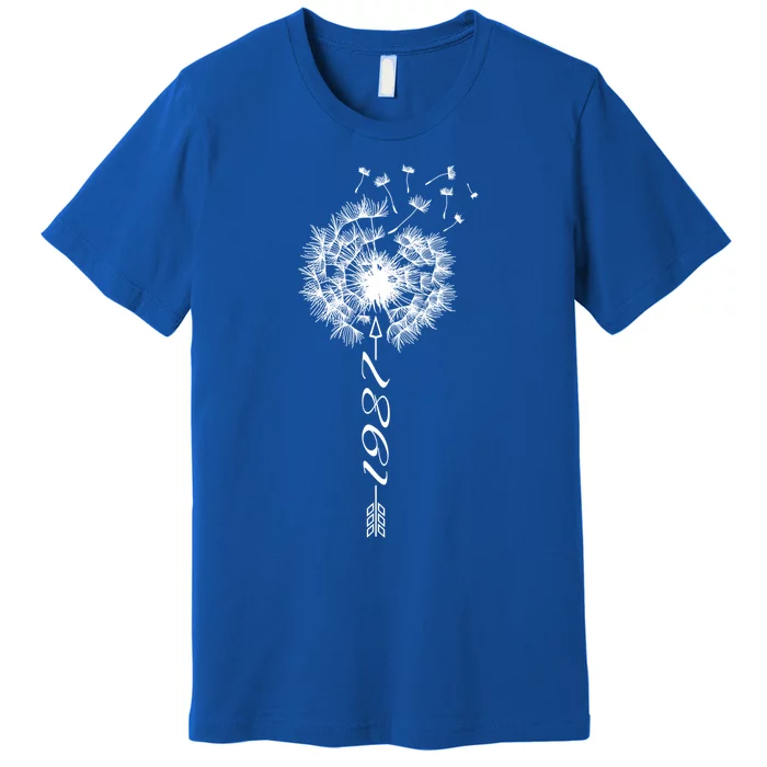 Just Year Birthday 1987 Gift Cute Dandelion Flower Breathe Gift Premium T-Shirt