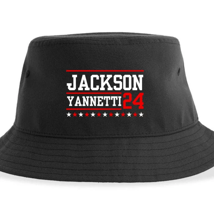 Jackson Yannetti President For 2024 Sarcastic Saying Sustainable Bucket Hat