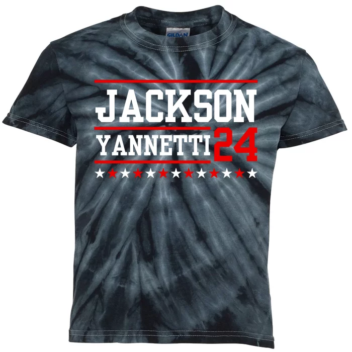 Jackson Yannetti President For 2024 Sarcastic Saying Kids Tie-Dye T-Shirt