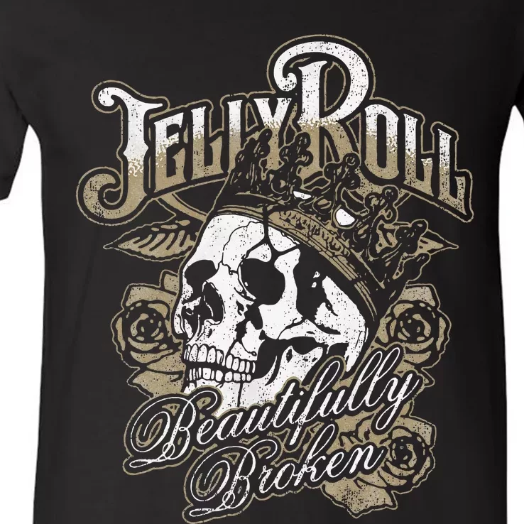 Jell Y R.O.L.L Beautifully Broken V-Neck T-Shirt