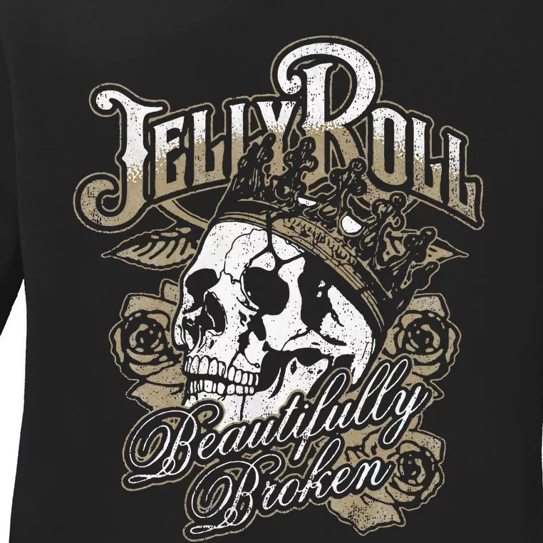 Jell Y R.O.L.L Beautifully Broken Ladies Long Sleeve Shirt