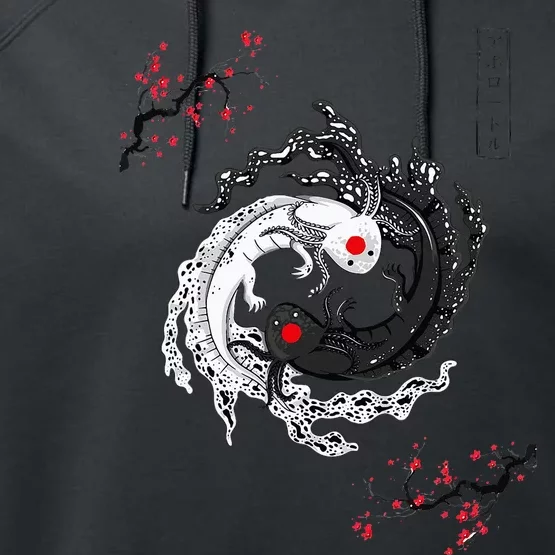 Japanese Yin Yang Axolotls Art Graphic Anime Axolotl Lover Performance Fleece Hoodie