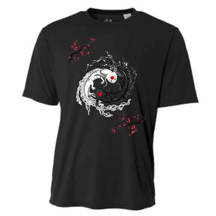 Japanese Yin Yang Axolotls Art Graphic Anime Axolotl Lover Cooling Performance Crew T-Shirt