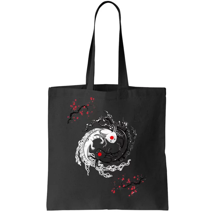 Japanese Yin Yang Axolotls Art Graphic Anime Axolotl Lover Tote Bag