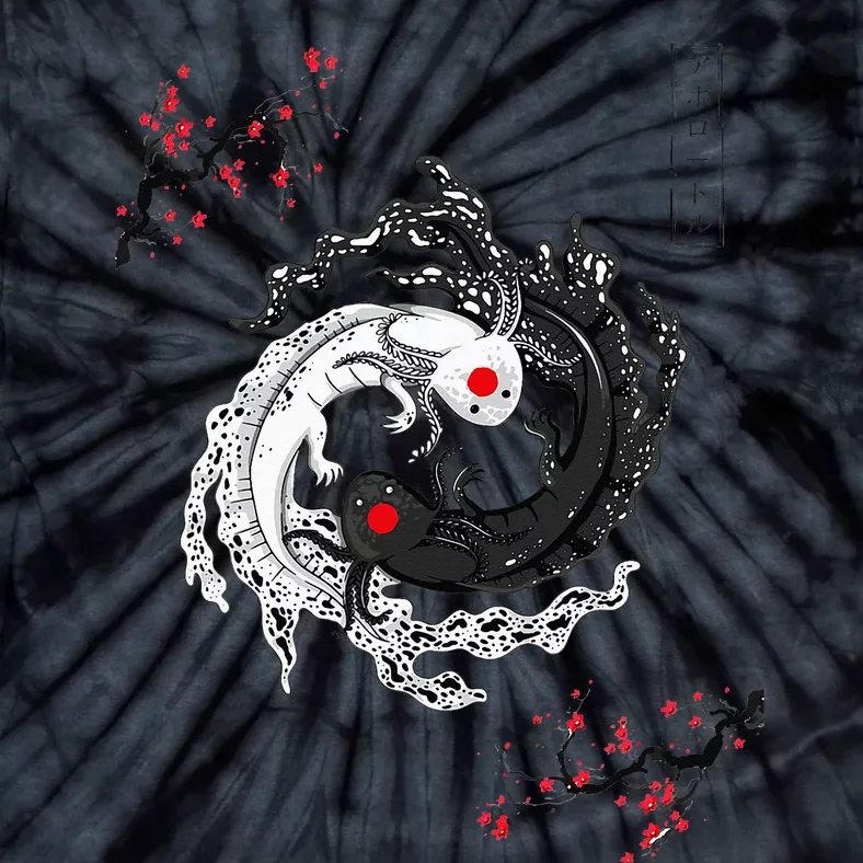 Japanese Yin Yang Axolotls Art Graphic Anime Axolotl Lover Tie-Dye T-Shirt