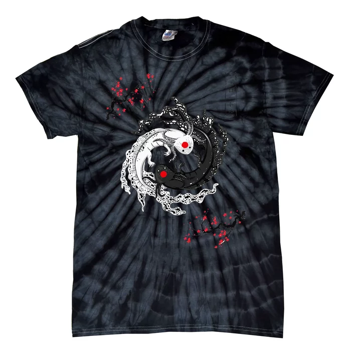 Japanese Yin Yang Axolotls Art Graphic Anime Axolotl Lover Tie-Dye T-Shirt