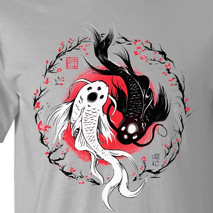 Japanese Yin Yang Koi Fish Art Tall T-Shirt