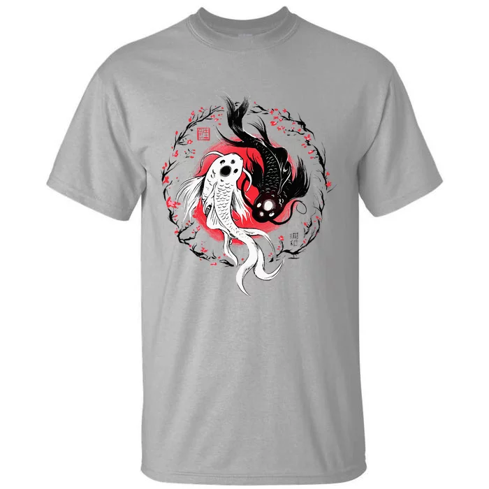 Japanese Yin Yang Koi Fish Art Tall T-Shirt