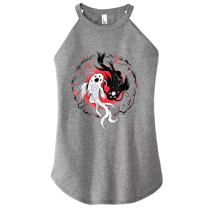 Japanese Yin Yang Koi Fish Art Women’s Perfect Tri Rocker Tank