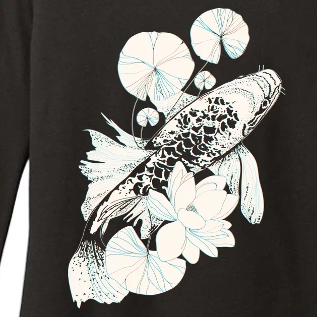 Japanese Zen Koi Fish Pond Womens CVC Long Sleeve Shirt