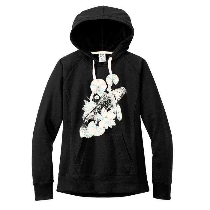 Japanese Zen Koi Fish Pond Women's Fleece Hoodie