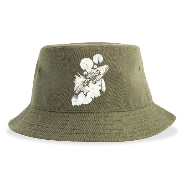 Japanese Zen Koi Fish Pond Sustainable Bucket Hat