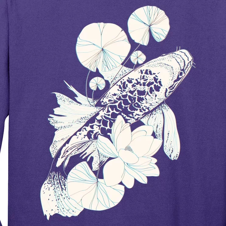 Japanese Zen Koi Fish Pond Long Sleeve Shirt