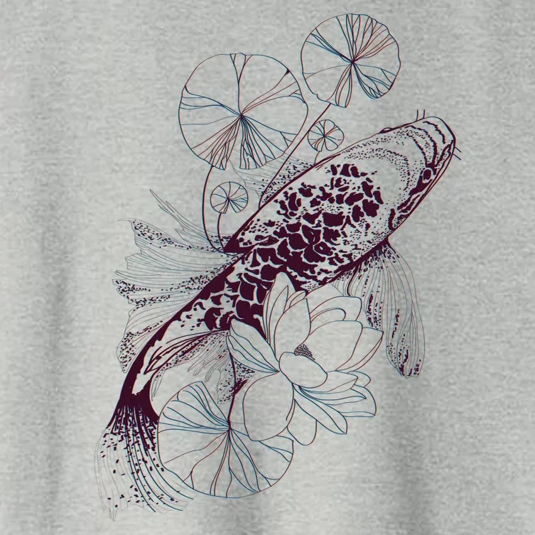 Japanese Zen Koi Fish Pond Women's Crop Top Tee