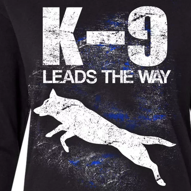 K-9 Leads The Way Womens Cotton Relaxed Long Sleeve T-Shirt