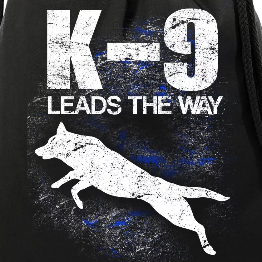 K-9 Leads The Way Drawstring Bag