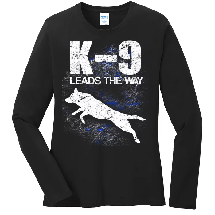 K-9 Leads The Way Ladies Long Sleeve Shirt