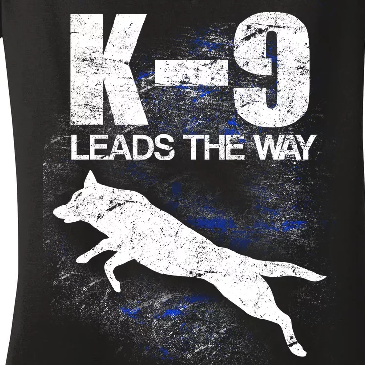 K-9 Leads The Way Women's V-Neck T-Shirt