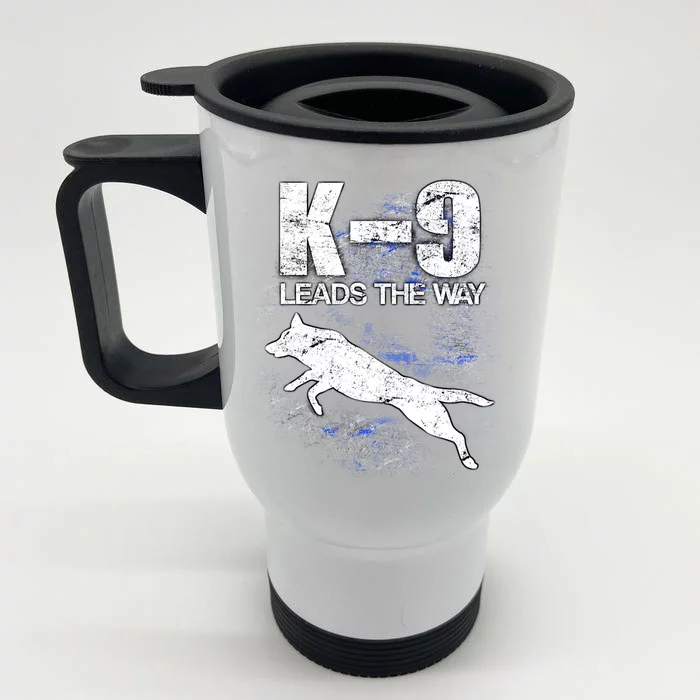 K-9 Leads The Way Front & Back Stainless Steel Travel Mug