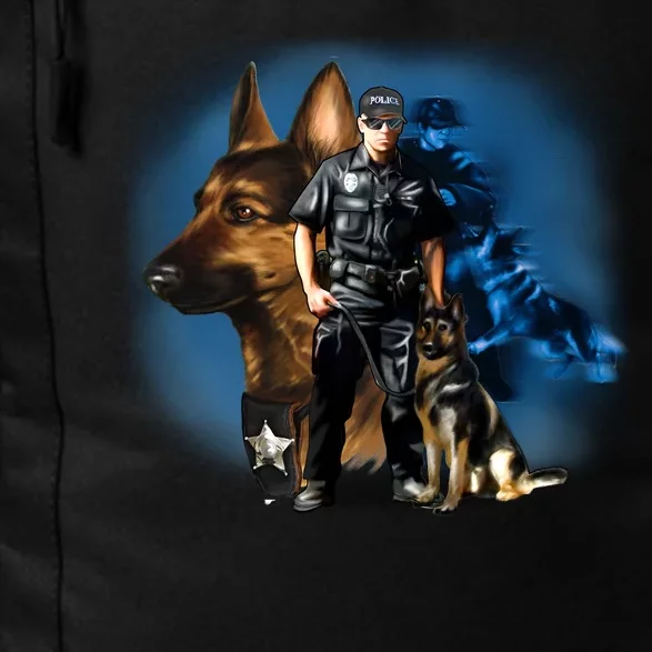 K-9 With Police Officer Silhouette Daily Commute Backpack