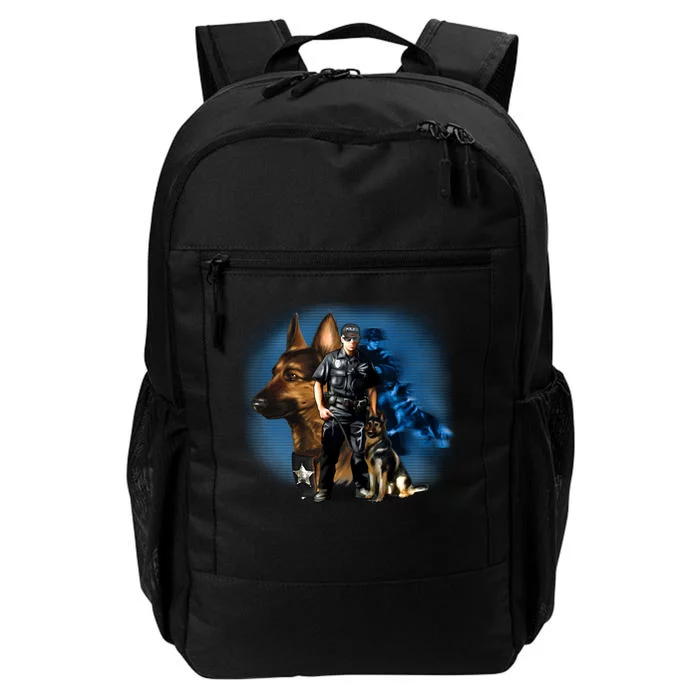 K-9 With Police Officer Silhouette Daily Commute Backpack