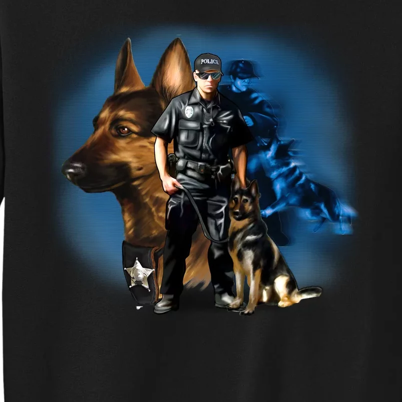 K-9 With Police Officer Silhouette Tall Sweatshirt