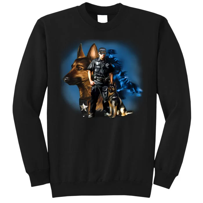 K-9 With Police Officer Silhouette Tall Sweatshirt