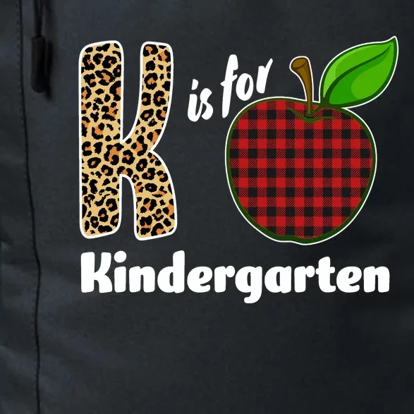 K Is For Kindergarten Teacher Leopard Buffalo Plaid Daily Commute Backpack