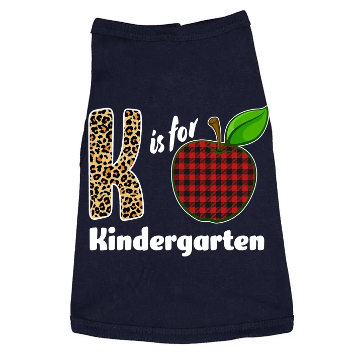 K Is For Kindergarten Teacher Leopard Buffalo Plaid Doggie Tank