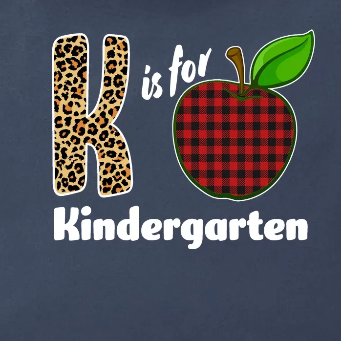 K Is For Kindergarten Teacher Leopard Buffalo Plaid Zip Tote Bag