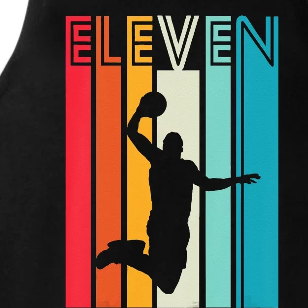 Kids 11th Birthday Basketball Lover Gift 11 Years Old Retro Ladies Tri-Blend Wicking Tank