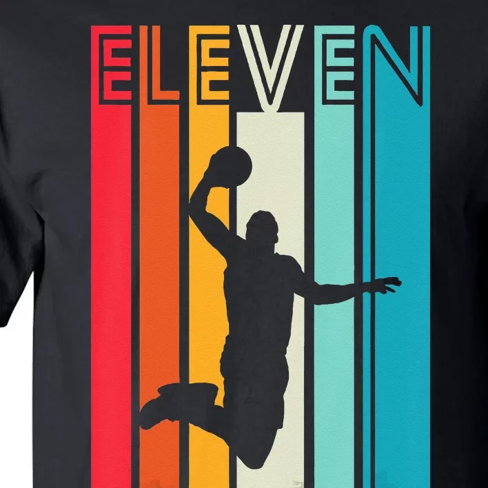 Kids 11th Birthday Basketball Lover Gift 11 Years Old Retro Tall T-Shirt