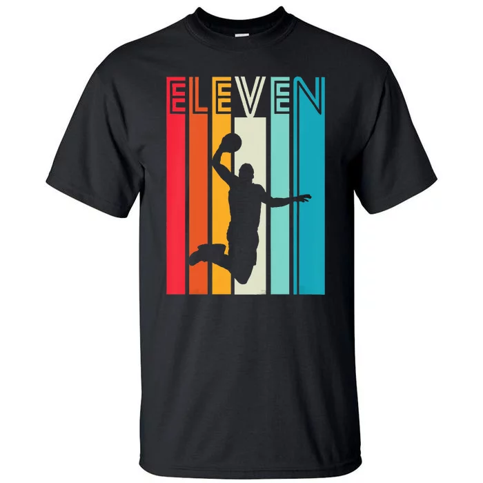 Kids 11th Birthday Basketball Lover Gift 11 Years Old Retro Tall T-Shirt