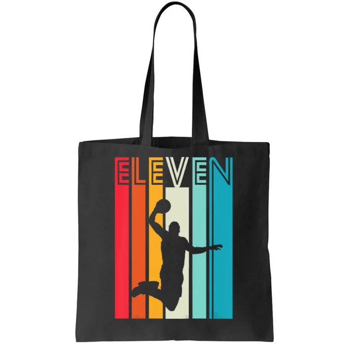 Kids 11th Birthday Basketball Lover Gift 11 Years Old Retro Tote Bag