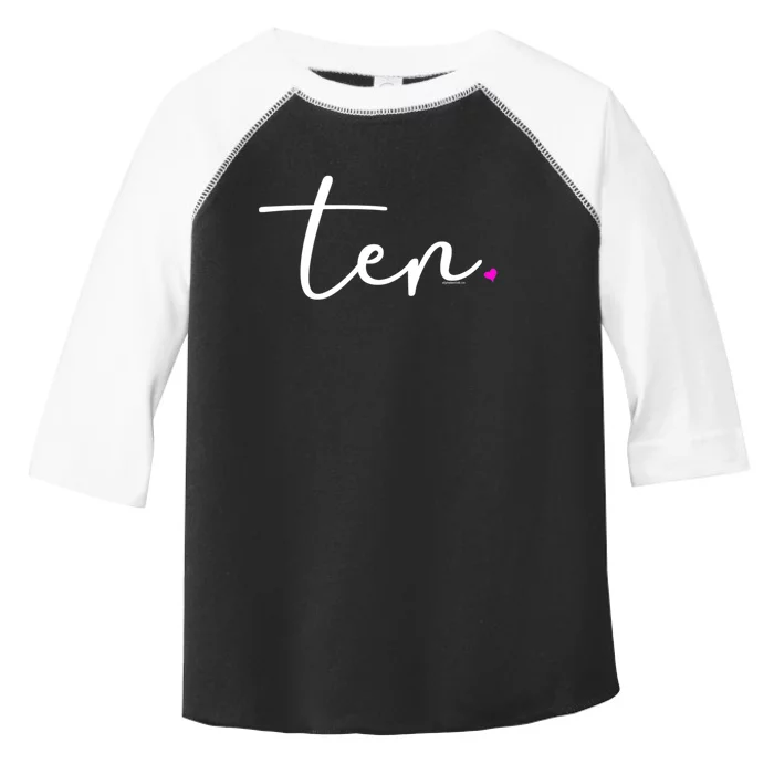 K.i.d.s 10th Birthday Shirt Girl 10 Year Party Idea Age 10 Ten Pink Toddler Fine Jersey T-Shirt