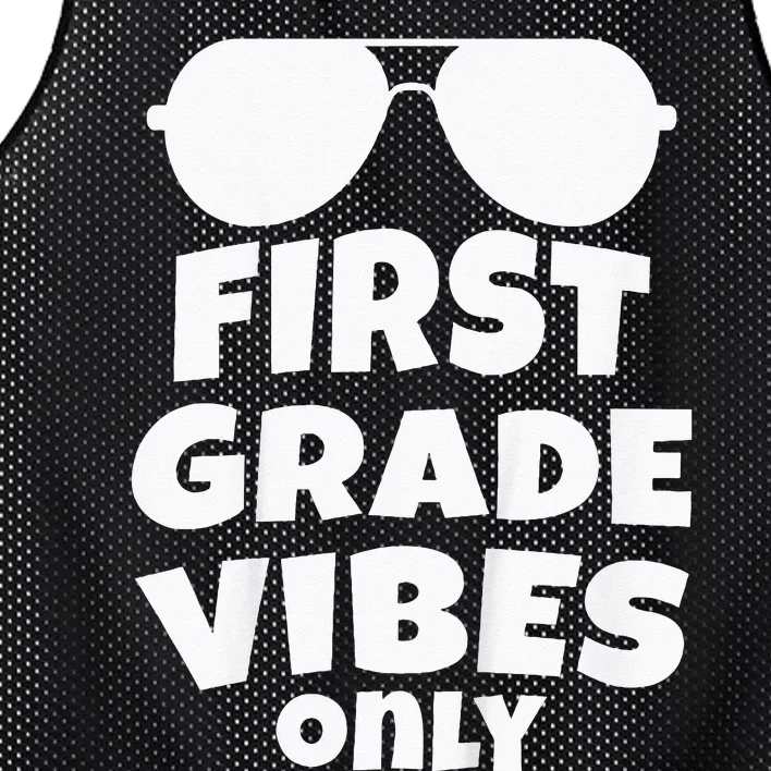 Kids 1st Grade Vibes Only Sunglasses 1st Day Of School Gift Kids Mesh Reversible Basketball Jersey Tank