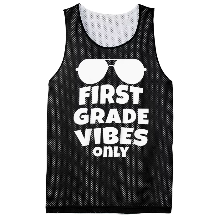 Kids 1st Grade Vibes Only Sunglasses 1st Day Of School Gift Kids Mesh Reversible Basketball Jersey Tank