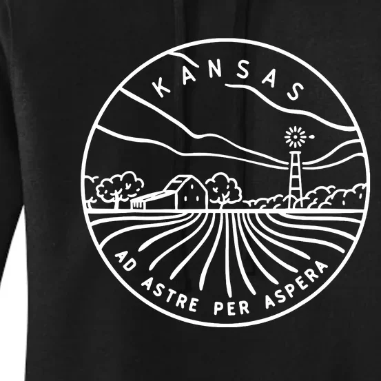 Kansas 1861 State Of Kansas Women's Pullover Hoodie