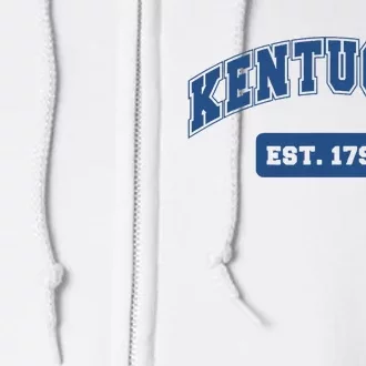 Kentucky 1792 Varsity Retro Style Full Zip Hoodie