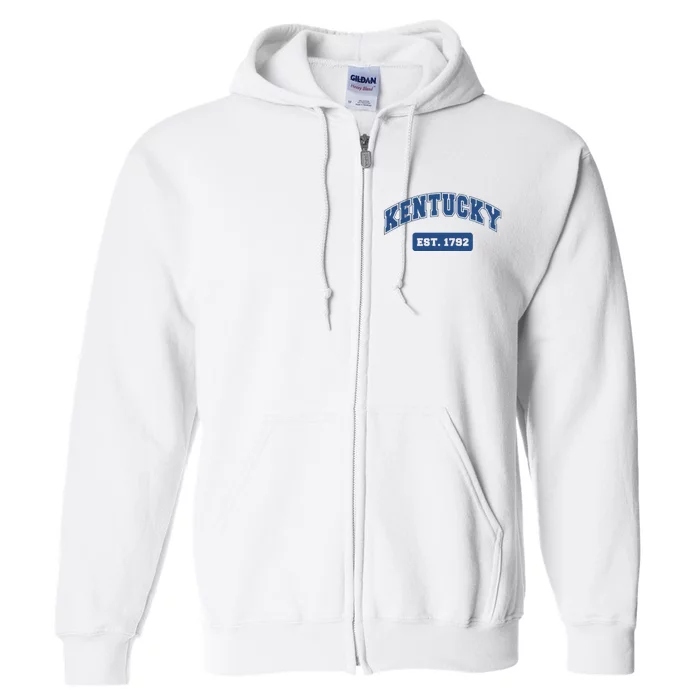 Kentucky 1792 Varsity Retro Style Full Zip Hoodie